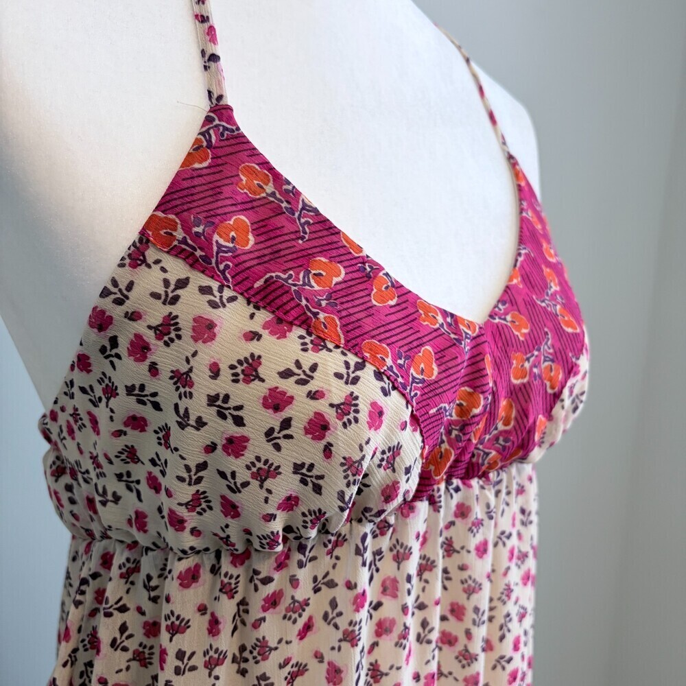 Old Navy Midi Dress Baby Doll Coquette Cottagecore Romantic Pink Size Large - Picture 9 of 13